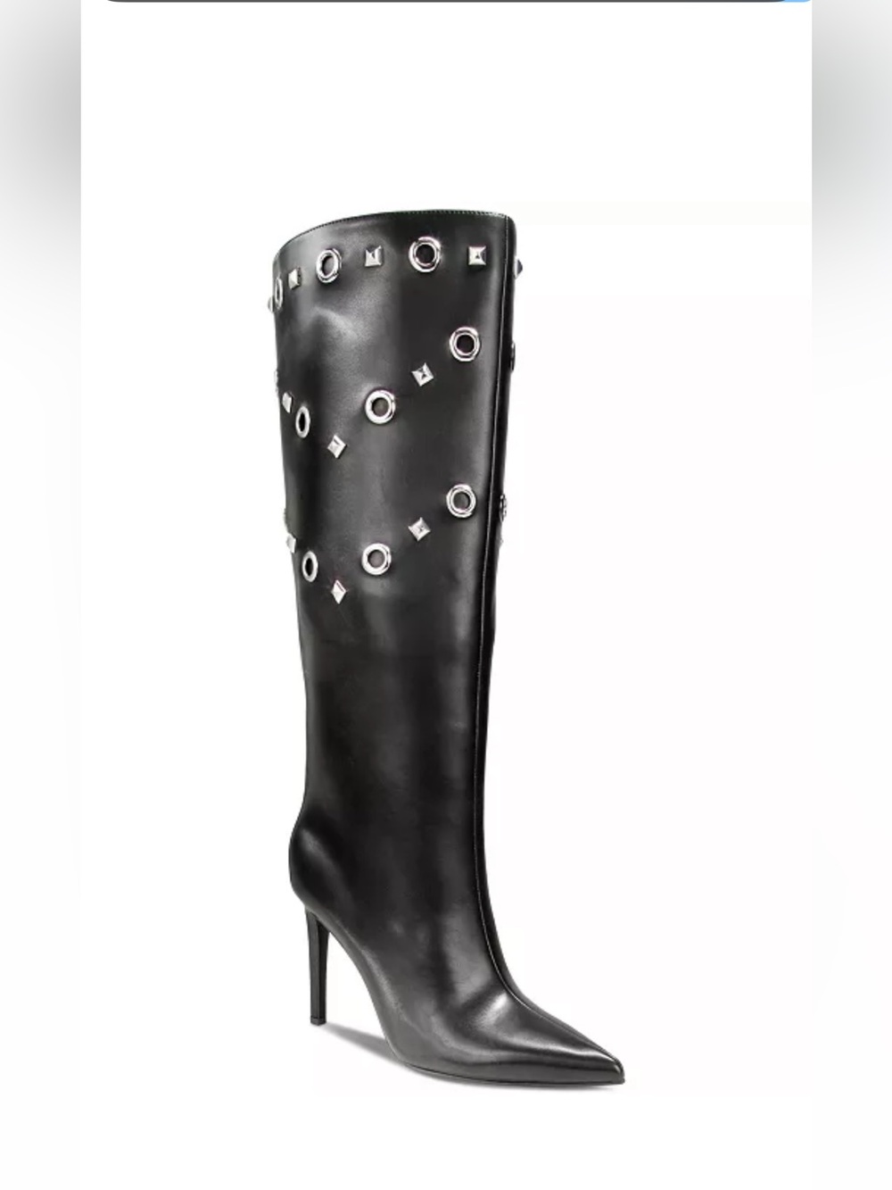 Inc black saiqap grommet high heel boots nib 6.5m